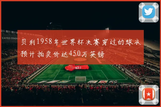 贝利1958年世界杯决赛穿过的球衣预计拍卖价达450万英镑